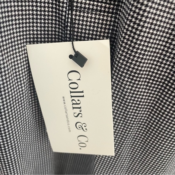 NWT Collars & Co. Black Houndstooth Semi-Spread Collar Polo in Size Large - Picture 6 of 8